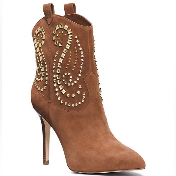 MICHAEL Michael Kors Shoes - Michael Kors Reena Gold Studded Bootie